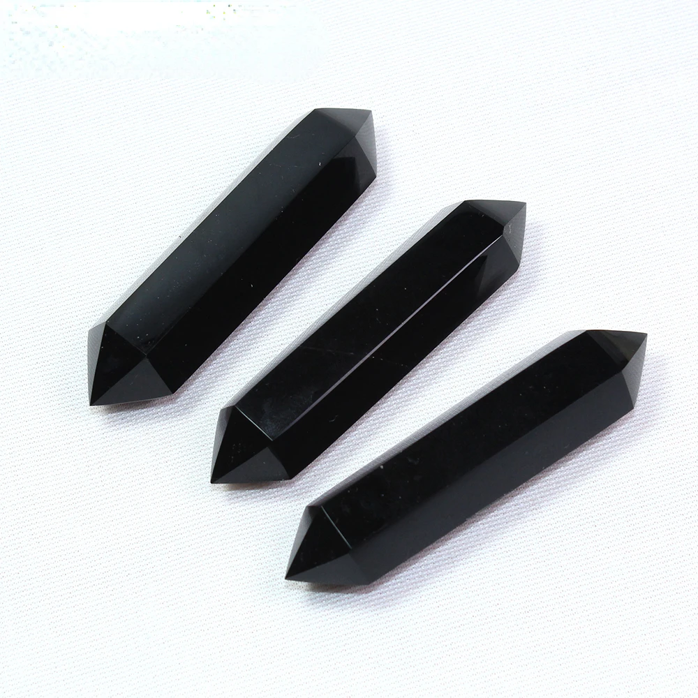 

100% Natural Obsidian Crystal Column Treatment Double-ended Quartz Stone Crystal Decoration Ornament Home Using
