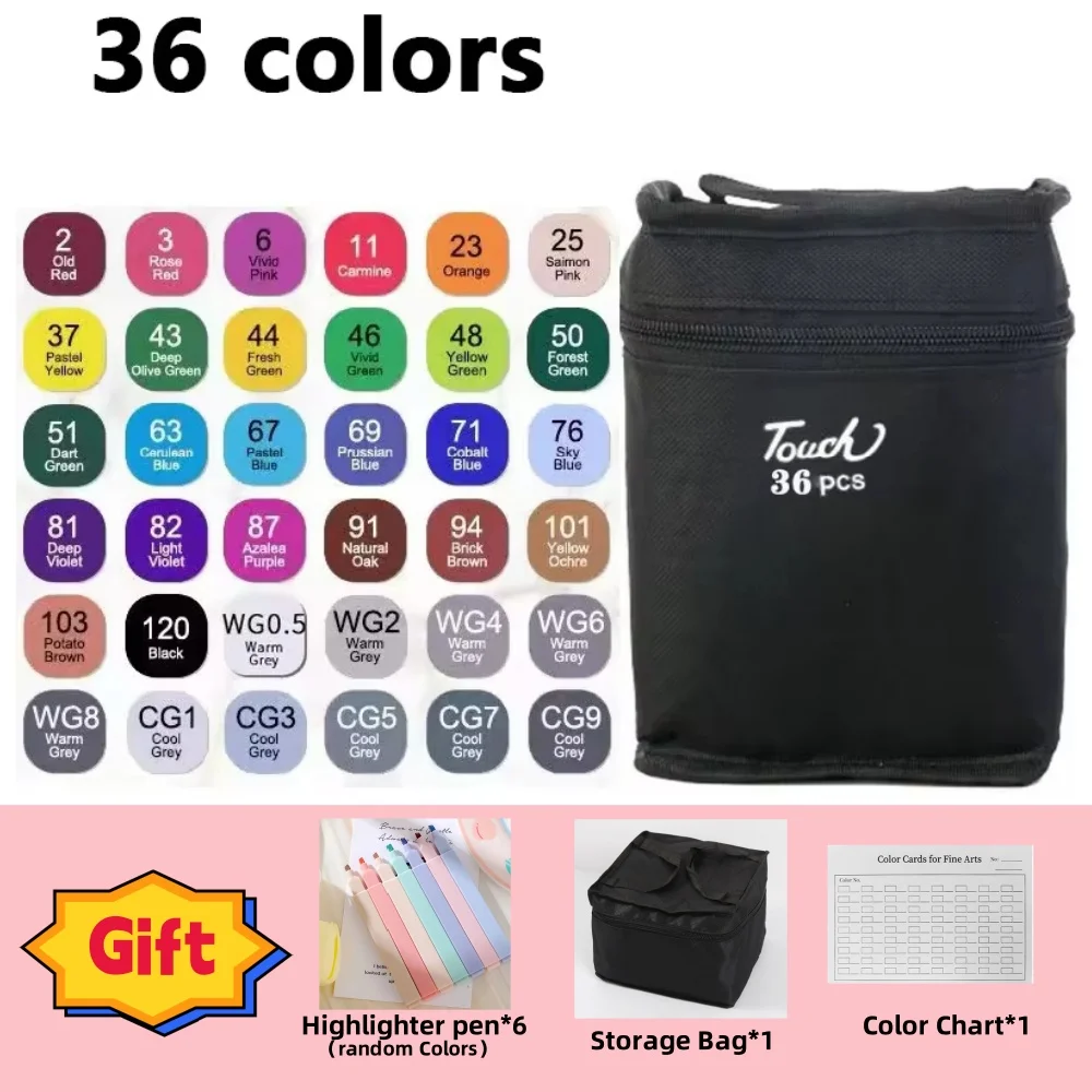 

Набор Цветных Маркеров — 24/36/48/60/80/120 Цветов, Двусторонние Перманентные Маркеры Для Рисования, Иллюстраций