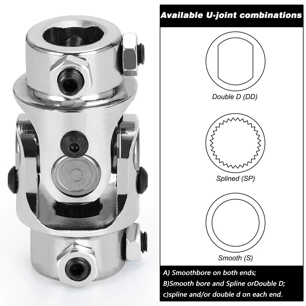 3/4 &quotDD X 3/4&quot-30 SP шлицевый хромированный одинарный U-образный вал универсальное