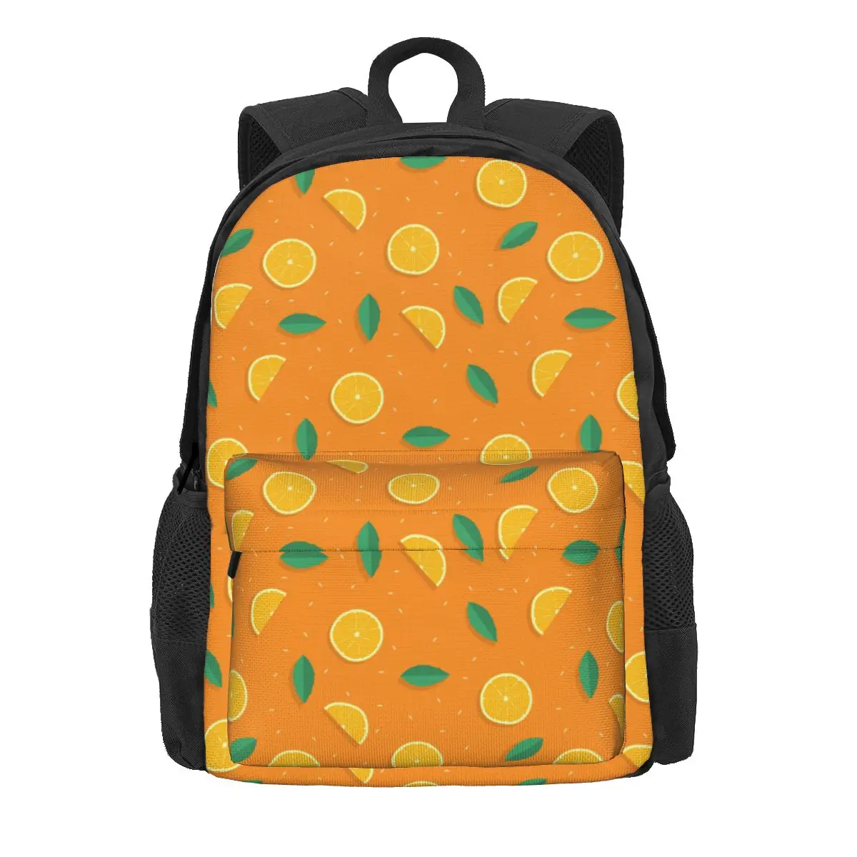 

Oranges And Leaves Women Backpack Trend Children School Bag Fruit Laptop Mochila Boys Girls Waterproof Shoulder Bag