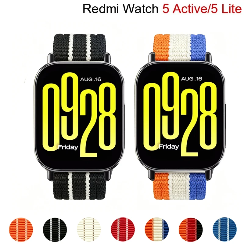 Фото Нейлоновый ремешок для Redmi Watch 5 Lite/5 Active, спортивный дышащий браслет, ремешок для Xiaomi Redmi Watch 5 Active, 22 мм, ремешки для часов. №1