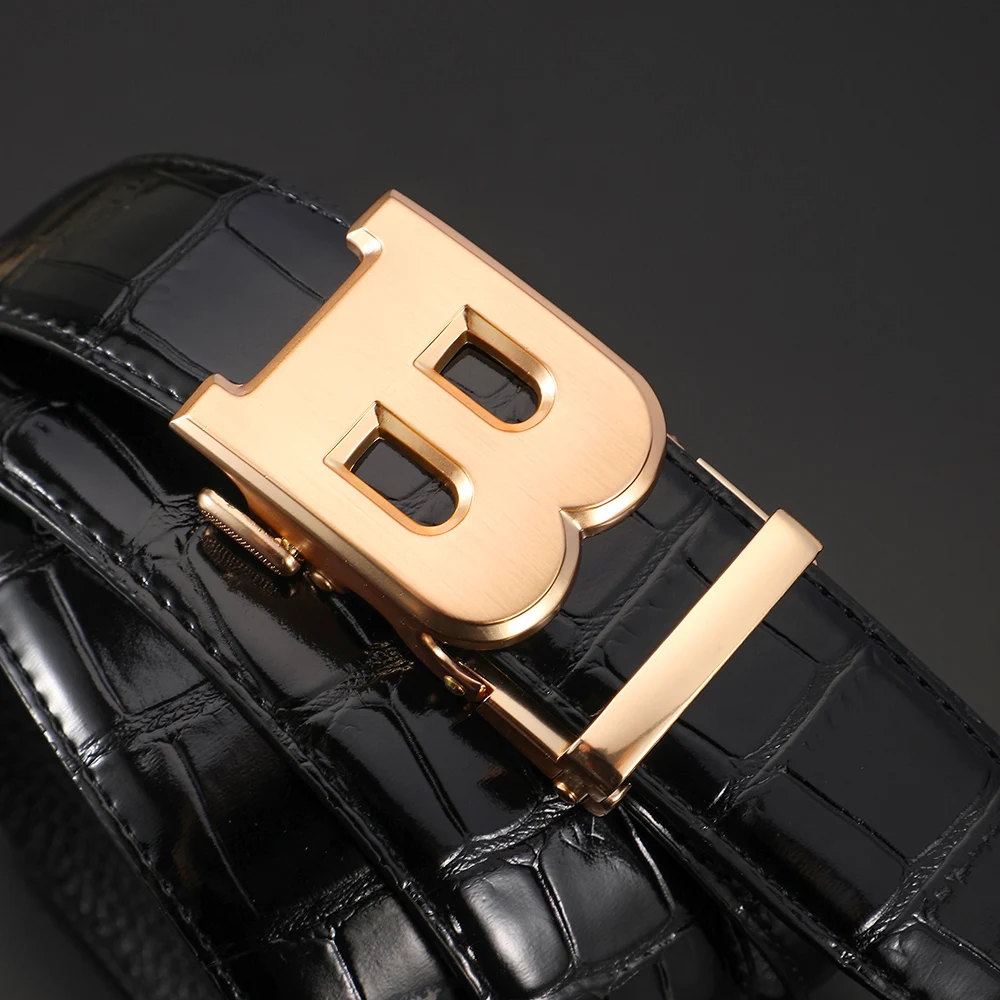 2023 Famous Brand Belt Men Top Quality Genuine Luxury Leather Belts for Men,Width 3.4cm New Strap Male Metal Automatic Buckle