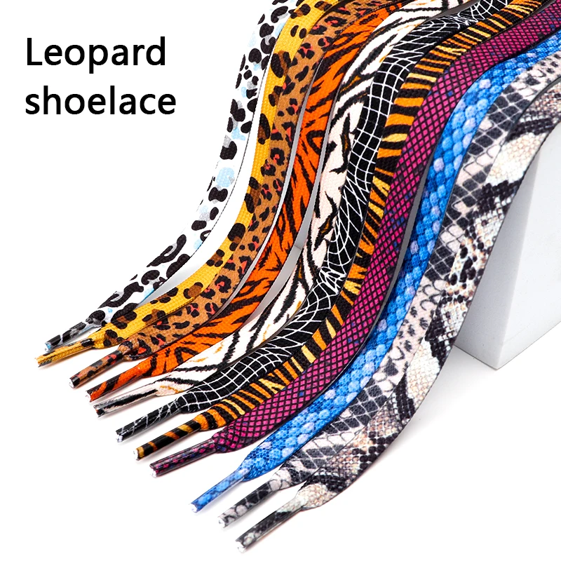 

1Pair Animal Pattern Shoelaces Flat AF1/AJ Sneakers Shoe laces Tiger/Snake/Leopard Print Shoelace 120/140/160CM Shoes Strings