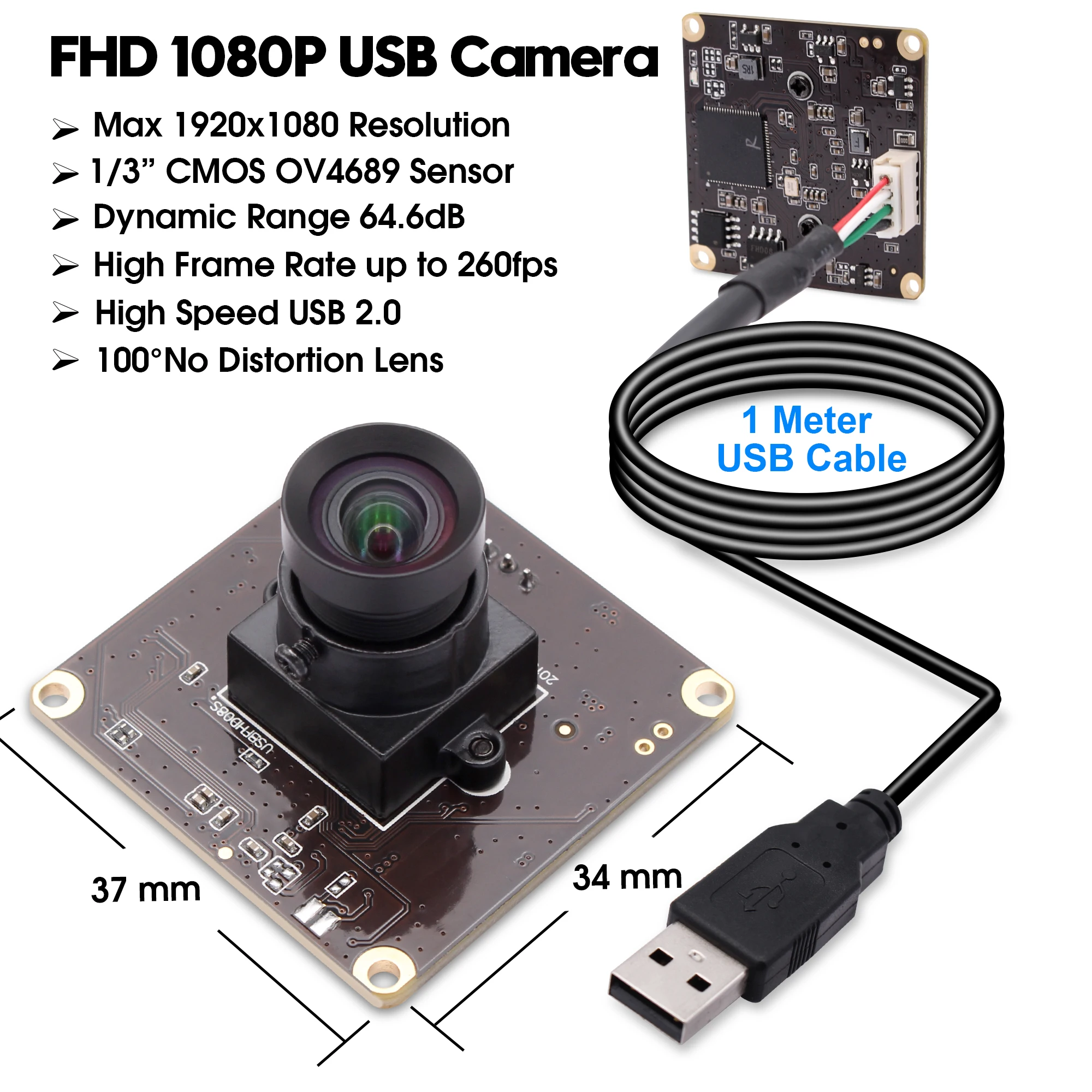 Мини-камера для гольфа ELP USB2.0 Full HD 1080P CMOS OV4689
