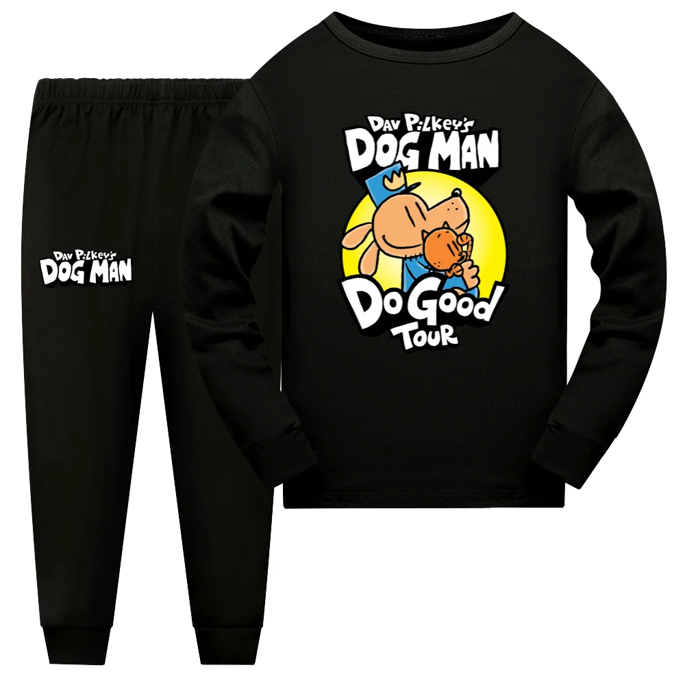 

Dogman Anime Toddler Boy Clothes Spring Pajamas Cotton Long Sleeve T Shirt + Pants Dog Man Costume Girls Casual Sportswear Set