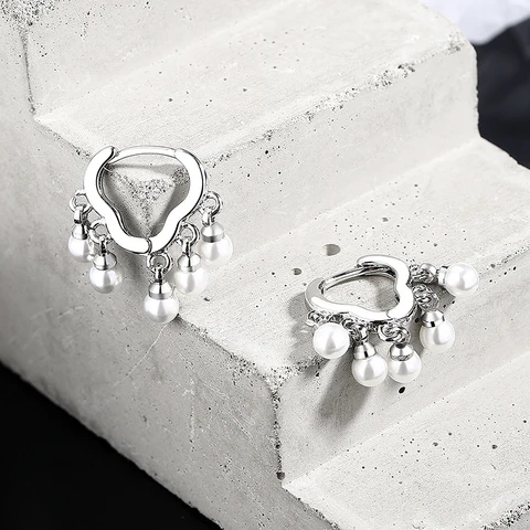 Серебряные серьги-капли MeetSoft с жемчугом