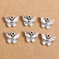30pcs 14x12mm retro silver alloy animal butterfly charms pendants for making earrings necklaces diy bracelets jewelry findings