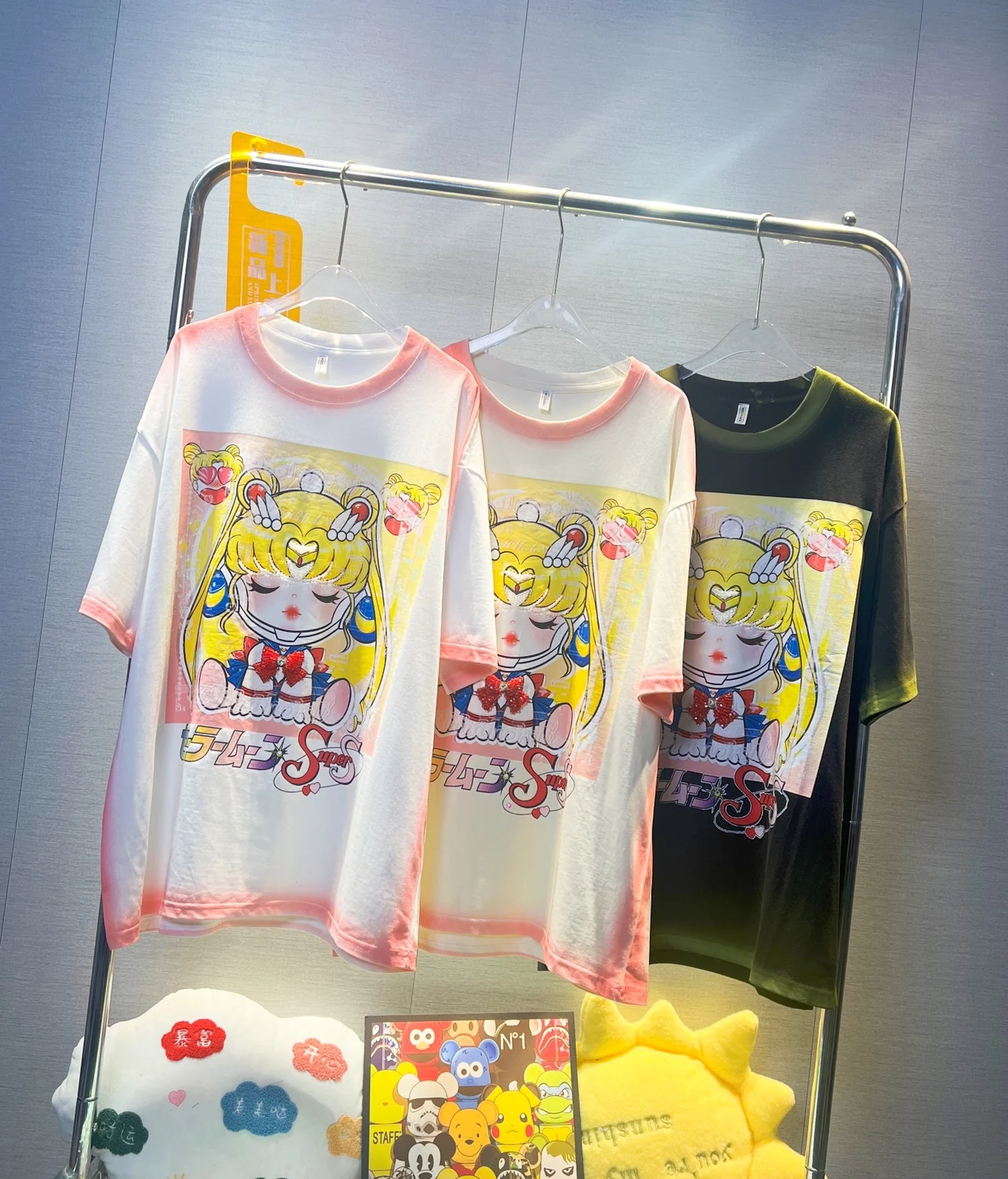 

Beautiful Girl Paintings Printed Summer Women Short Sleeve T-shirt 2023 New Diamonds Loose O-neck Mid-long Streetwear Casual Top