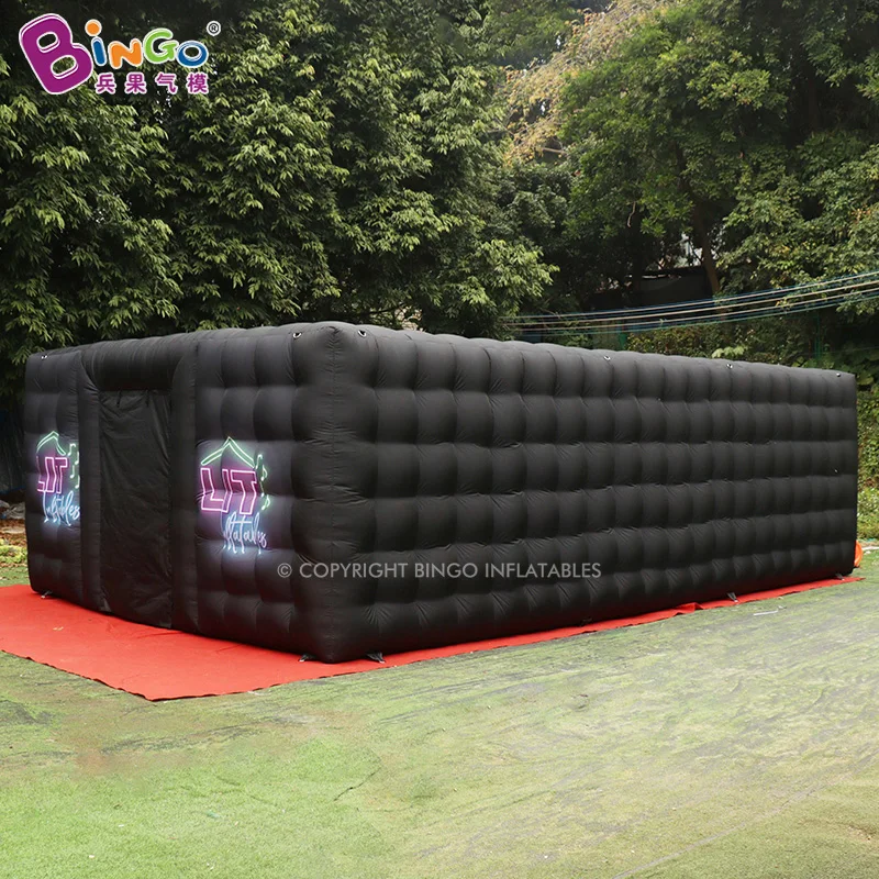 

Customized 8x5x2.5 Meters Inflatable Black Cube Tent Portable Camping Party Commercial Event Use Canopy with Printed Logo