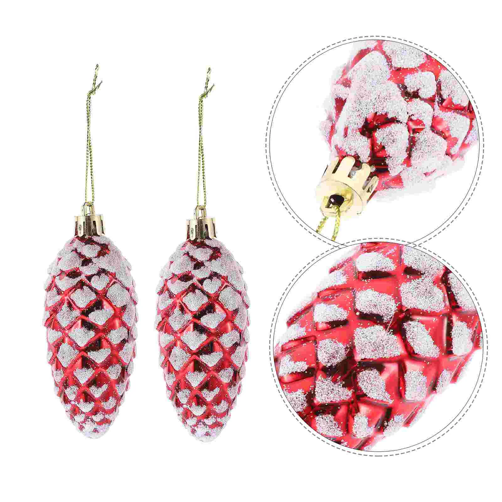 

10 Pcs Christmas Tree Trimmings Pine Cones Decorations Balls Trees Hanging Decors Xmas Pendant Plastic