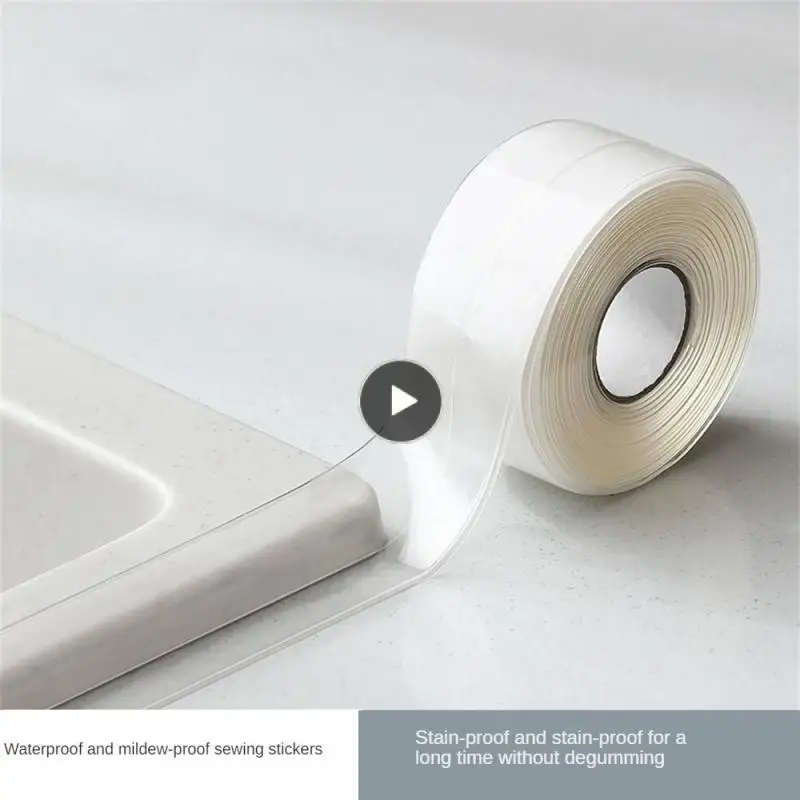 

Sealing Strip Cut At Will Strong Sticking Force Anti-mildew Tape Toilet Sticker Tape Sink Gap Tape Dustproof Solid White Seal