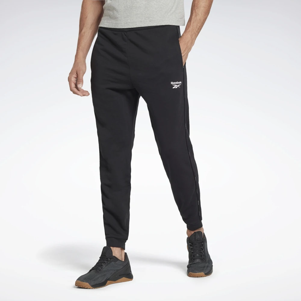 Спортивные брюки мужские Reebok Workout Ready Piping Joggers Pants HA1070 черный |