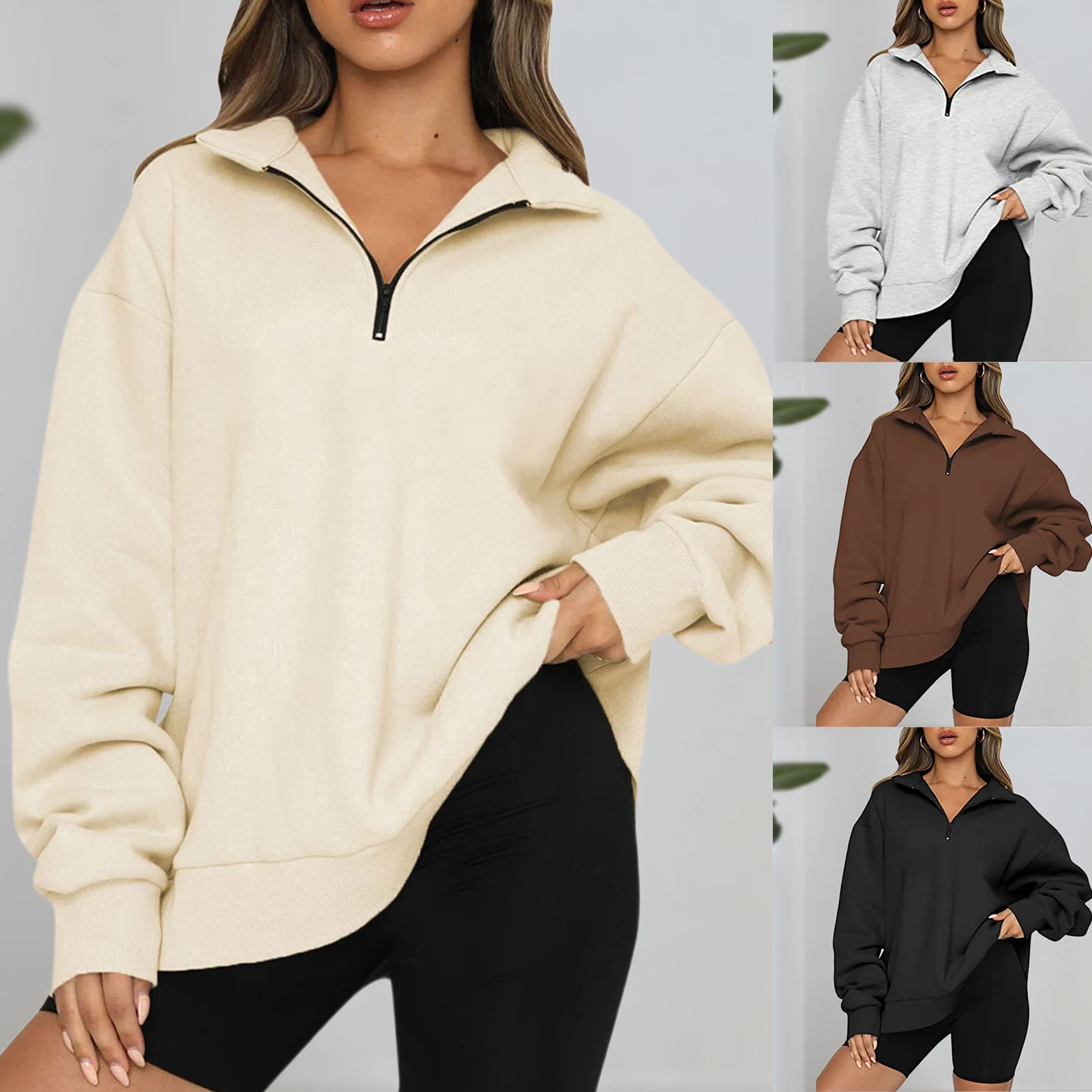 

Женский спортивный костюм на молнии Y2K, повседневный вязаный свитер с длинным рукавом, женская теплая толстовка, Свитер оверсайз, зима 2023