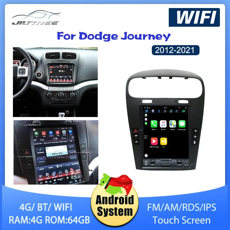 

Автомагнитола 2 Din Android для Dodge Journey 2013-2021 аудио PX6 GPS навигация вертикальный экран беспроводной Carplay