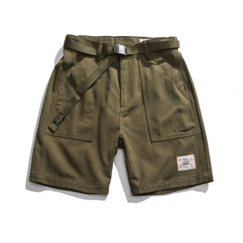

2022 Cargo Denim Shorts for Men Tide Brand Retro Casual Men and Women Loose Vertical Striped Five-point Cargo Pants