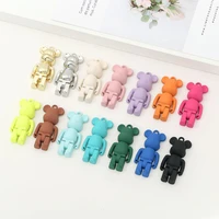 10pcslot diy cute cartoon teddy bears pendant jewelry accessories alloy spray paint simple multicolor jewelry material earrings