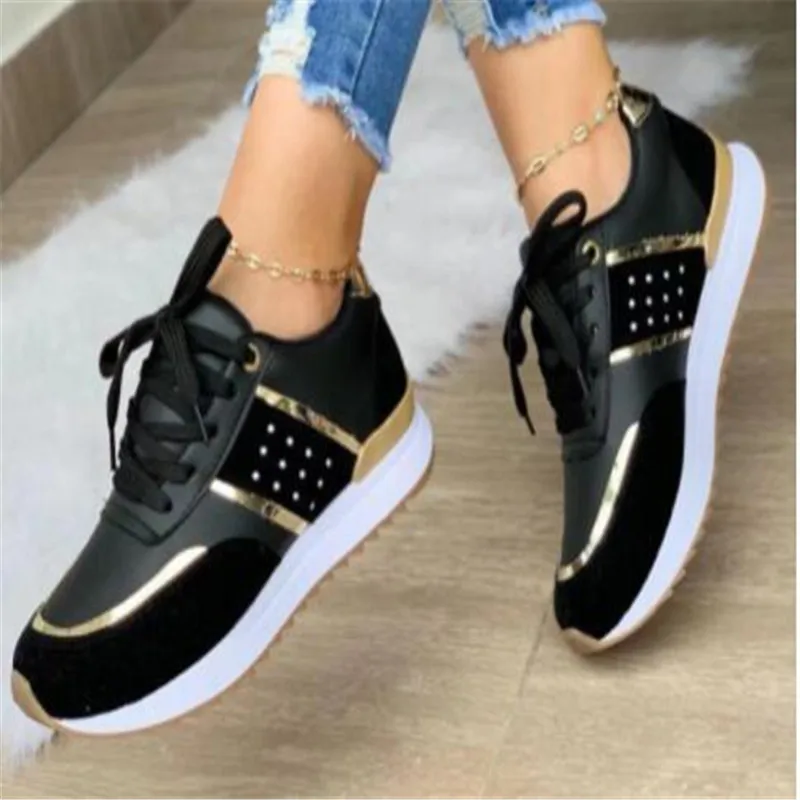 

Женские кроссовки на танкетке, дышащая Спортивная обувь на шнуровке, повседневная женская обувь на платформе, Женская Вулканизированная обувь, Zapatillas, 2023