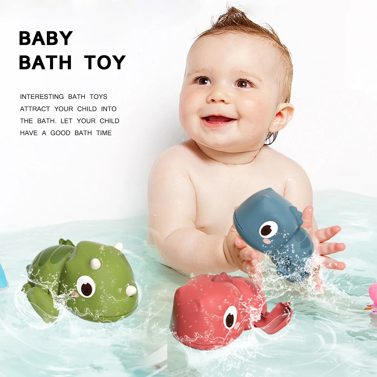 

Animal Bath Toys Cute Dinosaur Windup Bathtub Toy Movable Clockwork Animals Toys For Babies Windup Bathroom Accessory Toys For