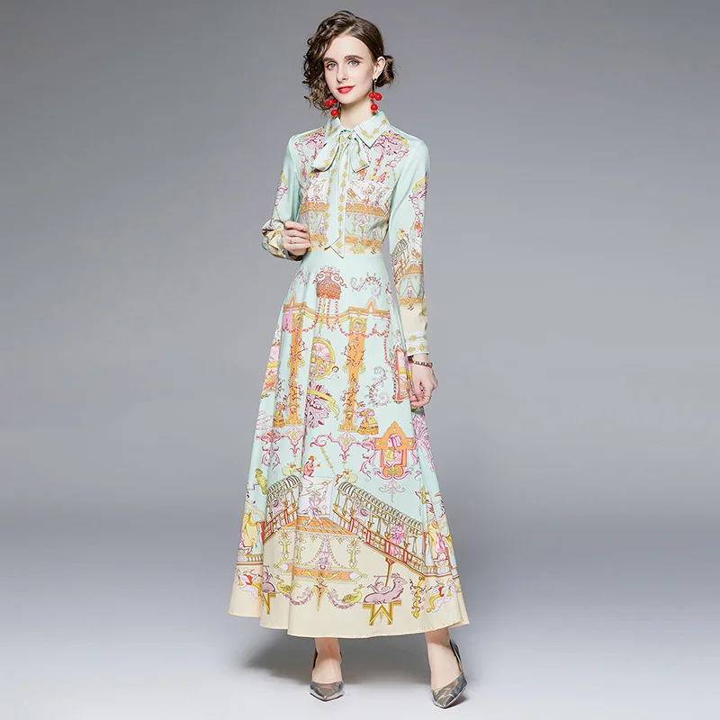 

Платье-рубашка макси с воротником-поло, однобортное длинное платье на шнуровке с длинным рукавом и поясом, платье с отложным воротником и пр...