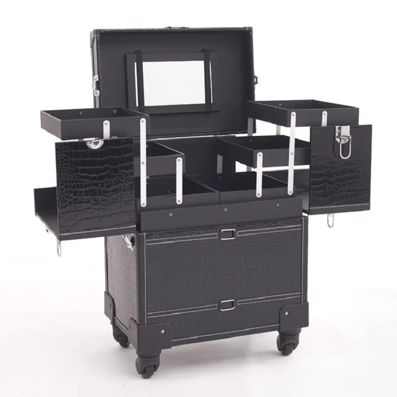 

Brand Cosmetic Luggage Profession Travel Trolley Makeup Box Beauty Case Professional Box Makeup Bag Universal Wheel Suitcase
