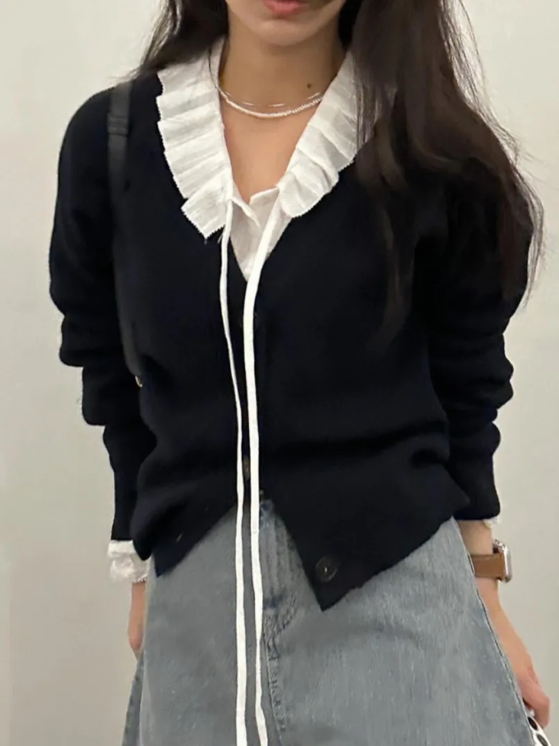 Шикарная осенняя однобортная рубашка из хлопка и жаккардовой ленты Южной Кореи с