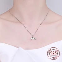 s925 sterling silver fishtail necklace women jewelry accessories necklace pendant collar boho engagement jewelry gift collar