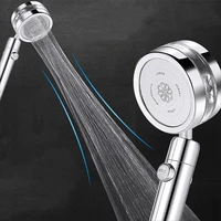 high pressure turbo shower head water saving hand hold round spray nozzle with stop button shower head bathroom accessory