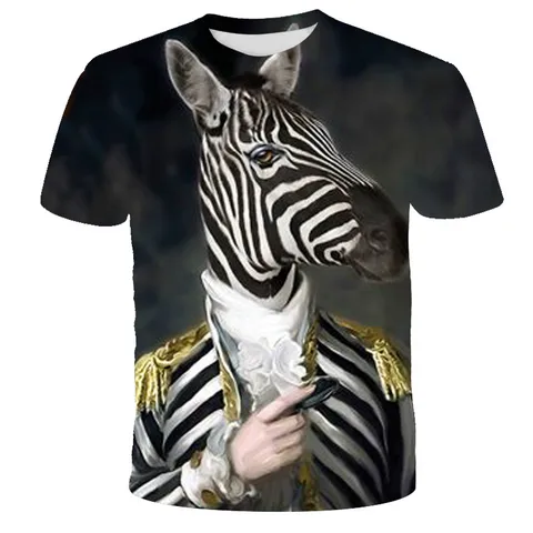 Полиэстерная футболка с 3D принтом животные