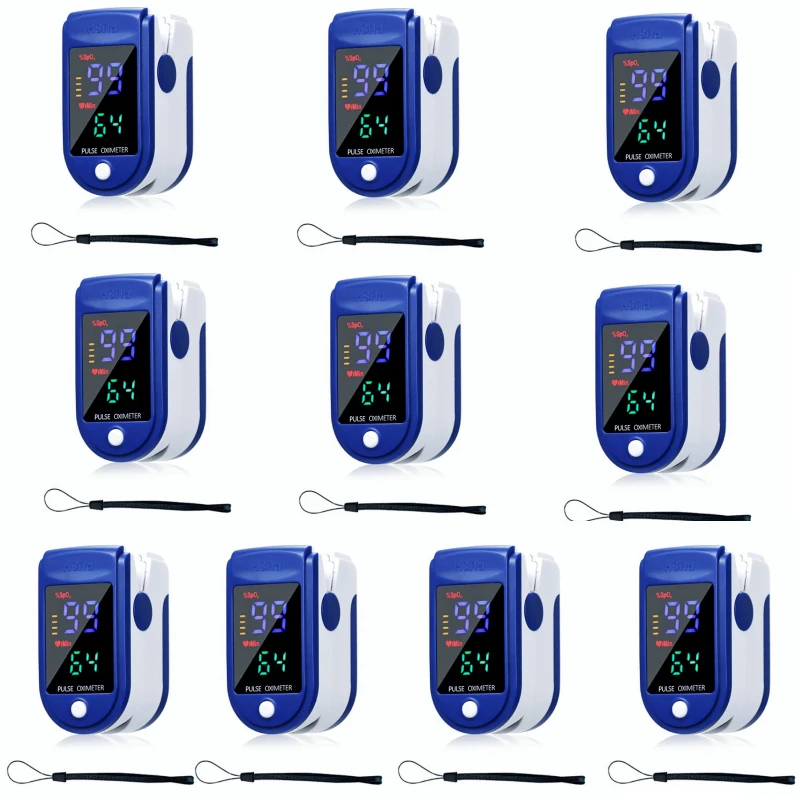 

10 Pcs Fast Shipping Portable Finger Pulse Oximeter Blood Oxygen Monitor LED Digital Display Household Oximeter