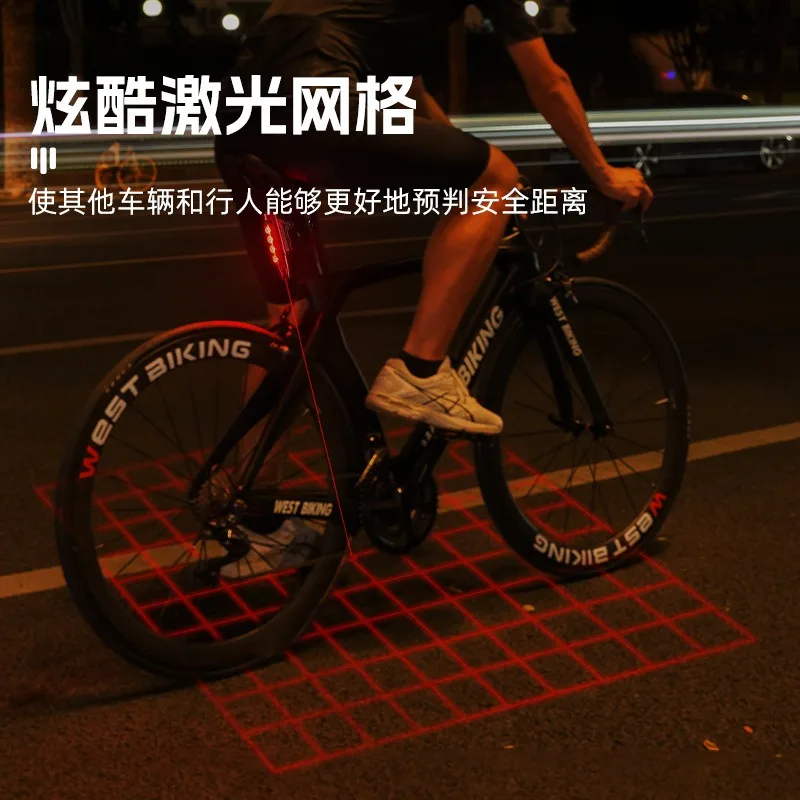 Фонарь задний велосипедный светодиодный водонепроницаемый IPX5 с датчиком