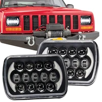 105w 5x7 inch 7x6 inch projector led headlight drl with h4 harness for chevrolet jeep cherokee xj toyota tacoma 88 95 pickup 1