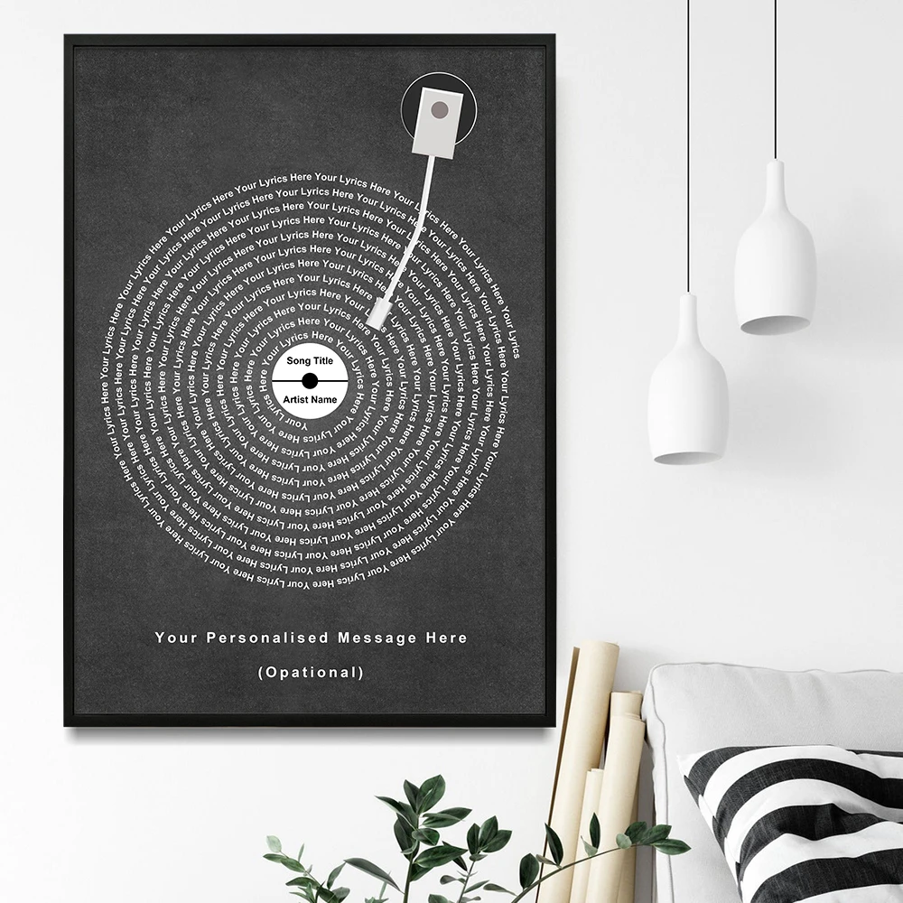 

Custom Vinyl Lyrics Poster Personalised Typography Print Album Cover Wall Art Decor Music Anniversary Wedding Gift Present