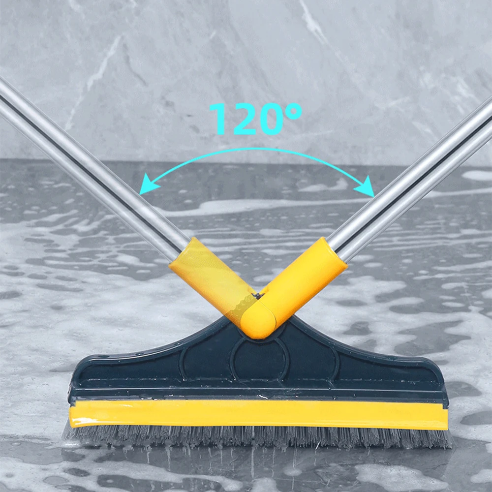 

Floor Scrub Brush 2 In 1 Cleaning Brush Long Handle Removable Wiper Magic Broom Brush Squeegee Tile Kitchen Cleaning Tools