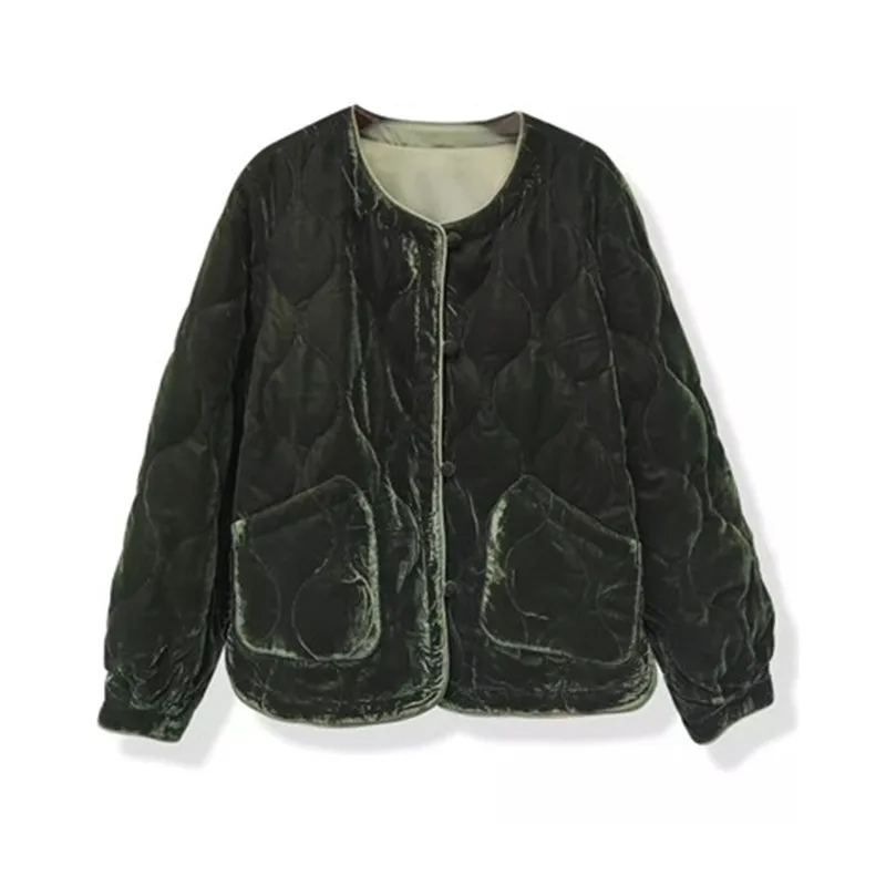 Женская куртка Limiguyue зеленая бархатная