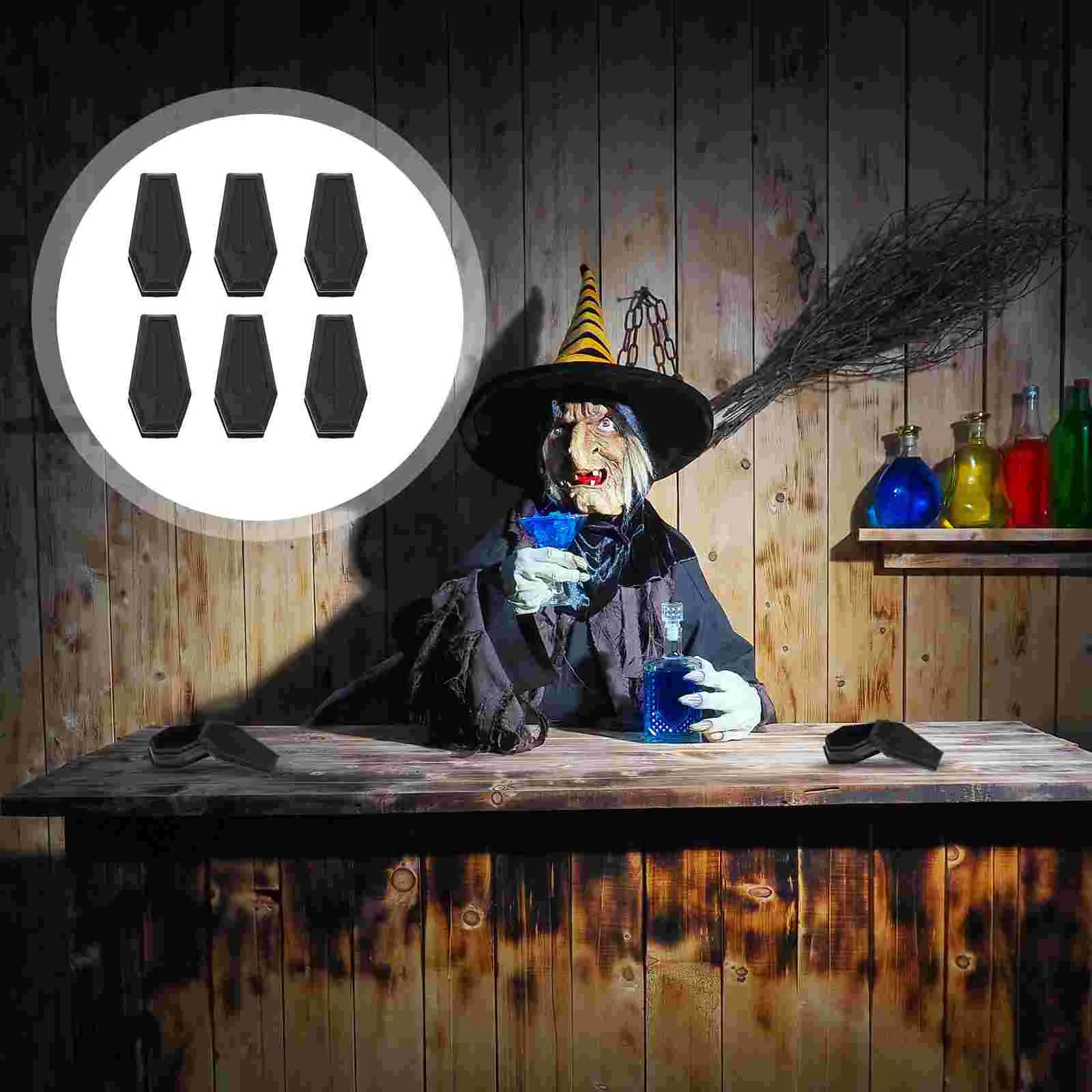 

12 Pcs Fortune Small Coffin Halloween Party Stuff Decor Mini Gift Box Ornament Decoration Pp Supplies
