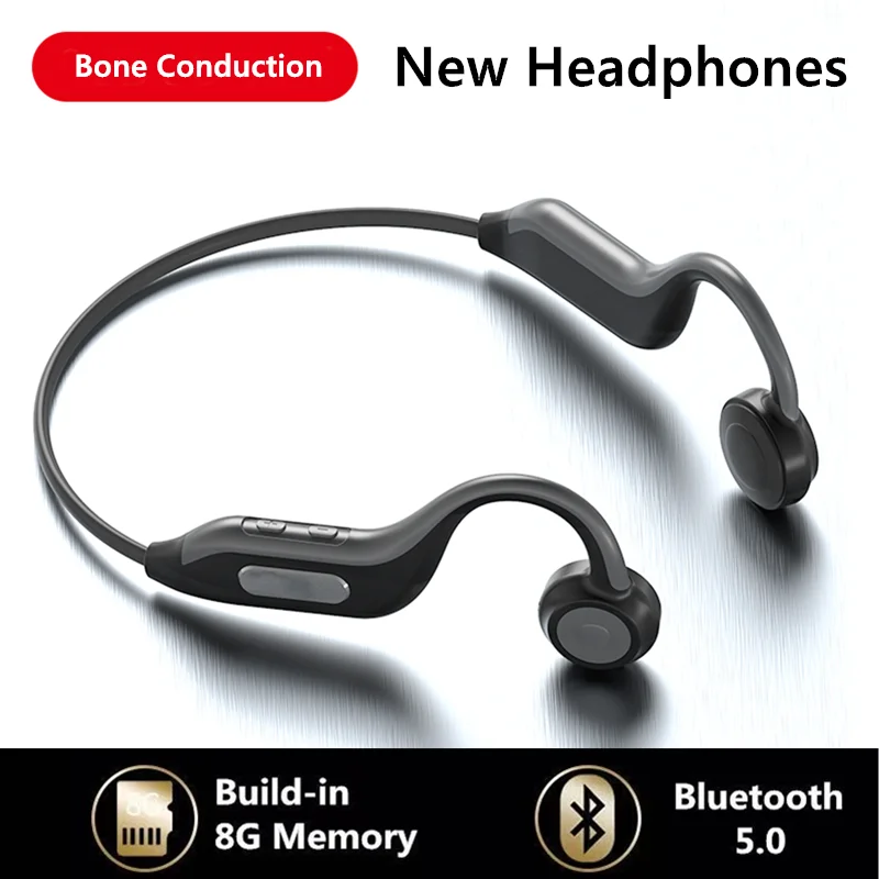 

LS B1 Bone Conduction Headphones 8GB Memory Bluetooth Earphone Wireless Sport Headset Handsfree Headsets for iphone