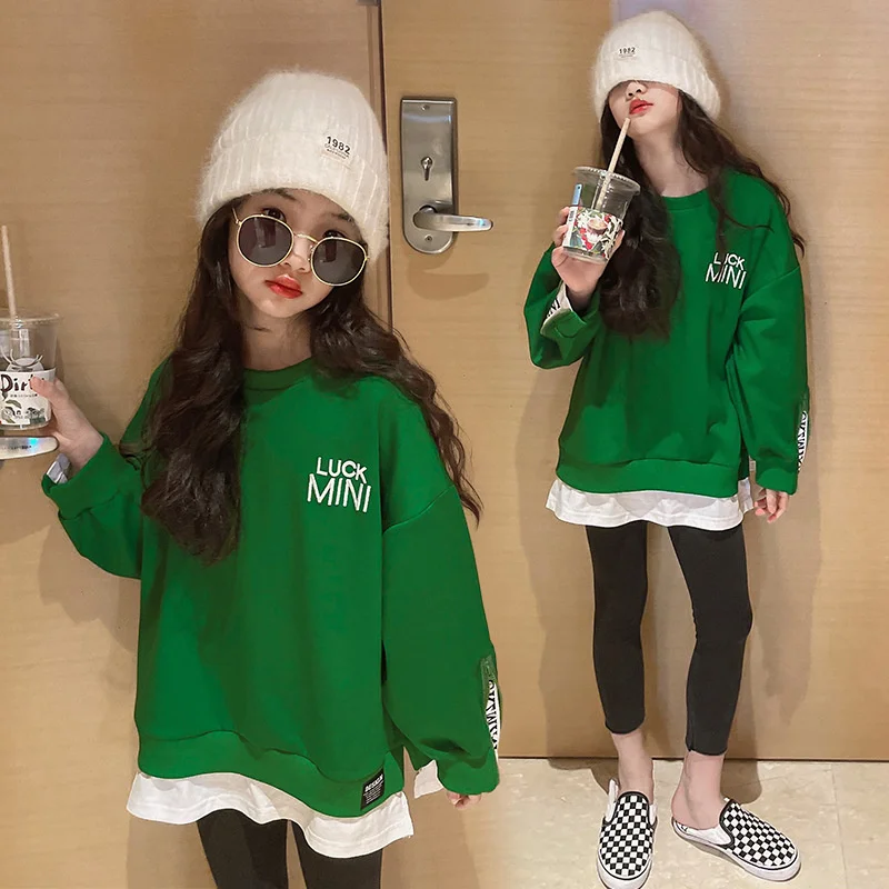 

Girls Sweatshirts +Pants Kids Suits 2PCS/Set 2023 New Arrive Spring Autumn Cotton Summer Sport Teenagers Children Clothing