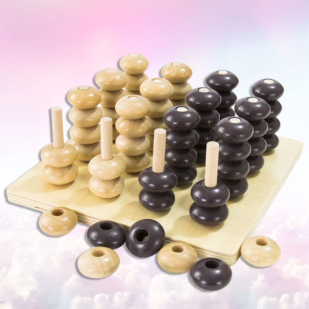 

Game Board Chess Checkers Games Set Toys Table Kids 3D Wooden Brain Teaser Sets Interactive Digital Educational Adults Family