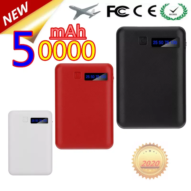 

2023New Portable Mini 50000mAh Power Bank 3 USB Fast Charging External Battery Power Bank Charger For Xiaomi iPhone