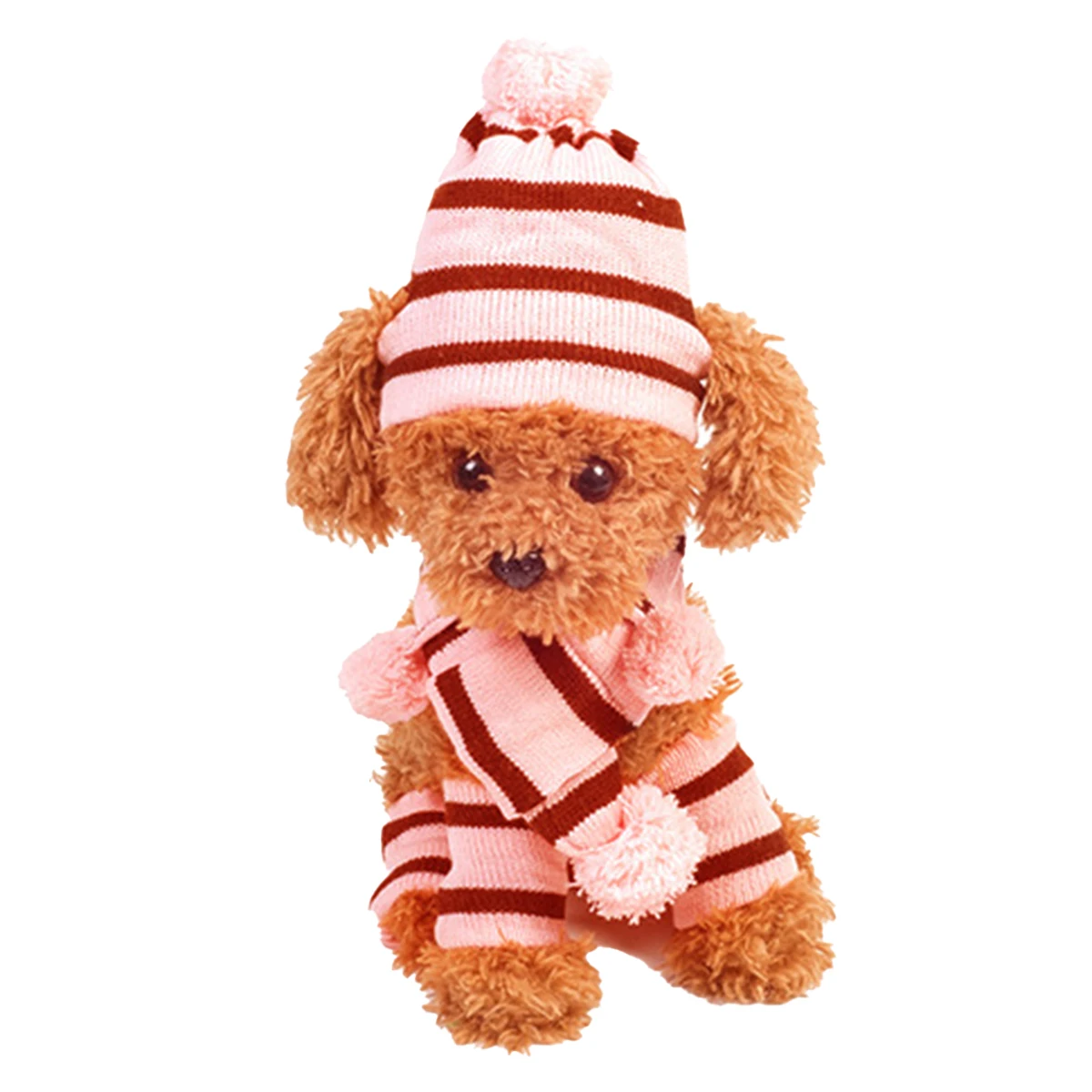 

Pet Dog Puppy Winter Knitted Costume Set Striped Hat Scarf Leg Warmers pet pet pet pet pet pet pet
