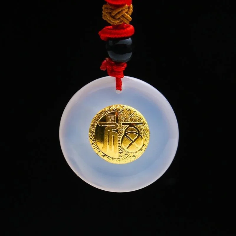 

Китайский кулон из натурального белого нефрита, выгравированный вручную повезло слово счастливый кулон ювелирные изделия для мужчин и жен...