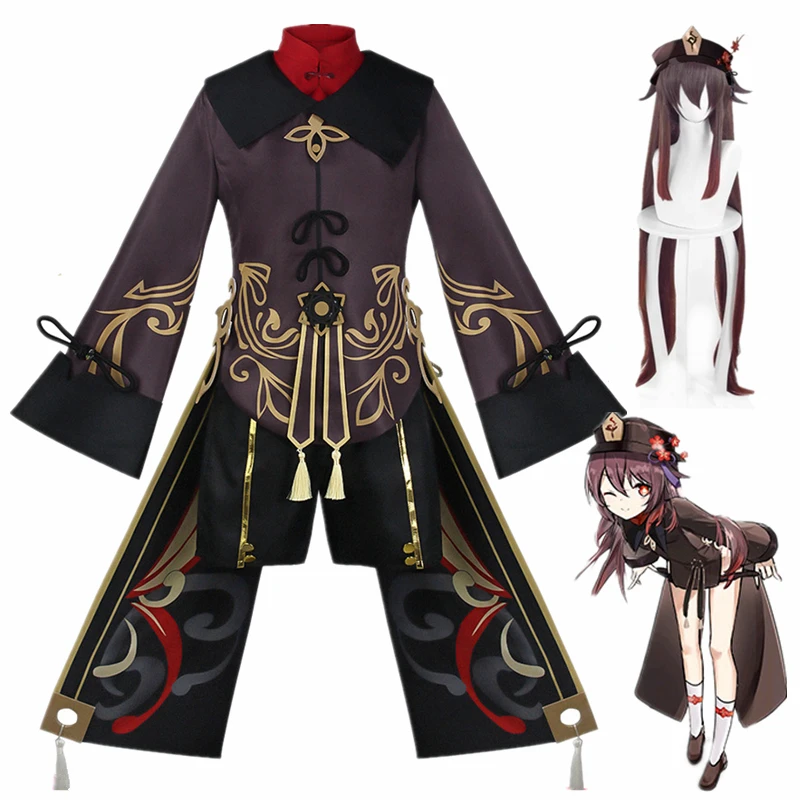 

Anime Game Genshin Impact Cosplay Costume Hu Tao Women Chinese Style Halloween Carnival Party Dress Uniform Suit