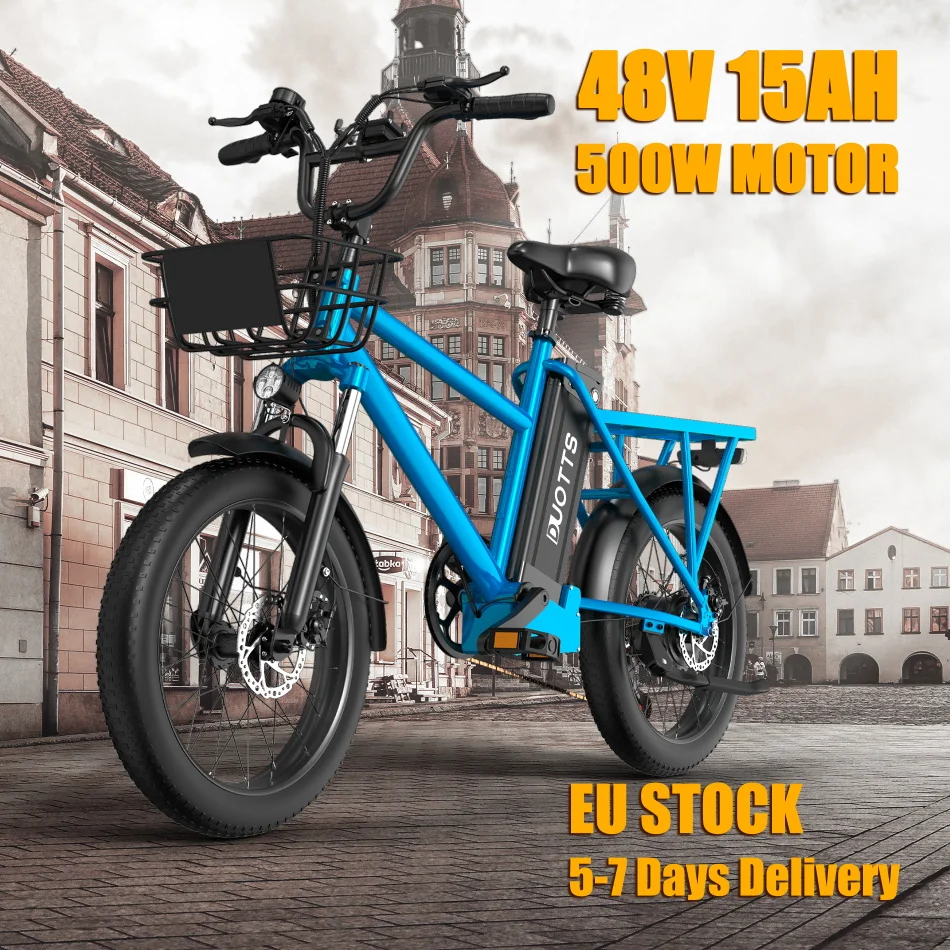 

Europe Warehouse 500W Electric Bicycle 20*3.0 Fat Tires 48V 15AH Ebike with Rear Seat 45km/h 90km Range Electric Bike