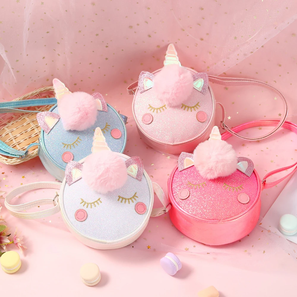 

Girl Unicorn Backpack Kids' Crossbody Bag Shoulder Bags Bright Cartoon Cute Zero Wallet Children's Travel Storage Package