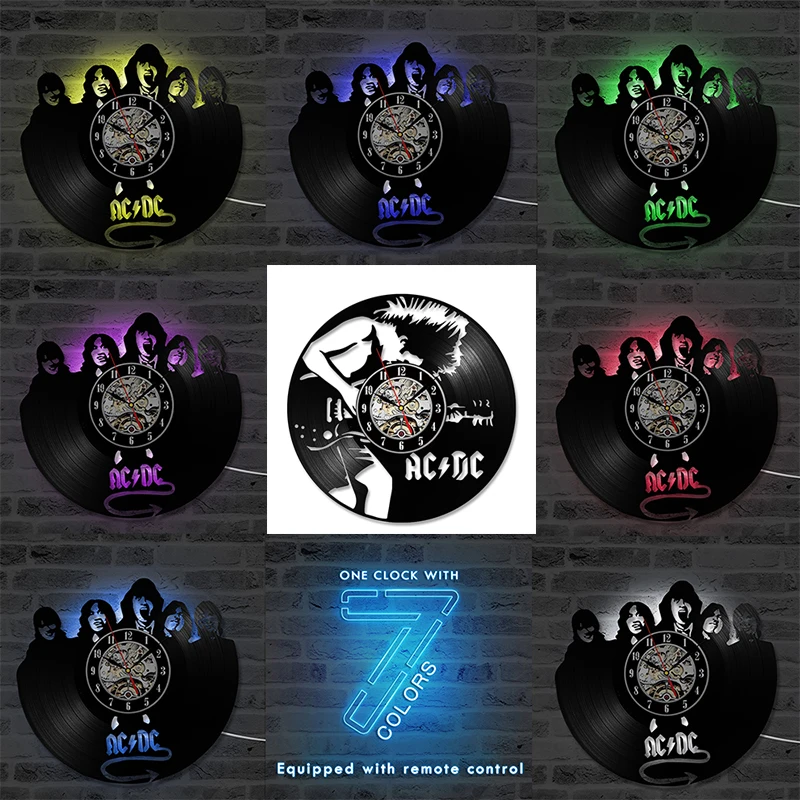 Настенные часы AC DC современный дизайн музыкальный рок-браслет винтажные