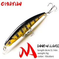yellow artificial bait 80mm crankbaits fishing minnow fishing lure high quality hard baits good action wobbler pesca