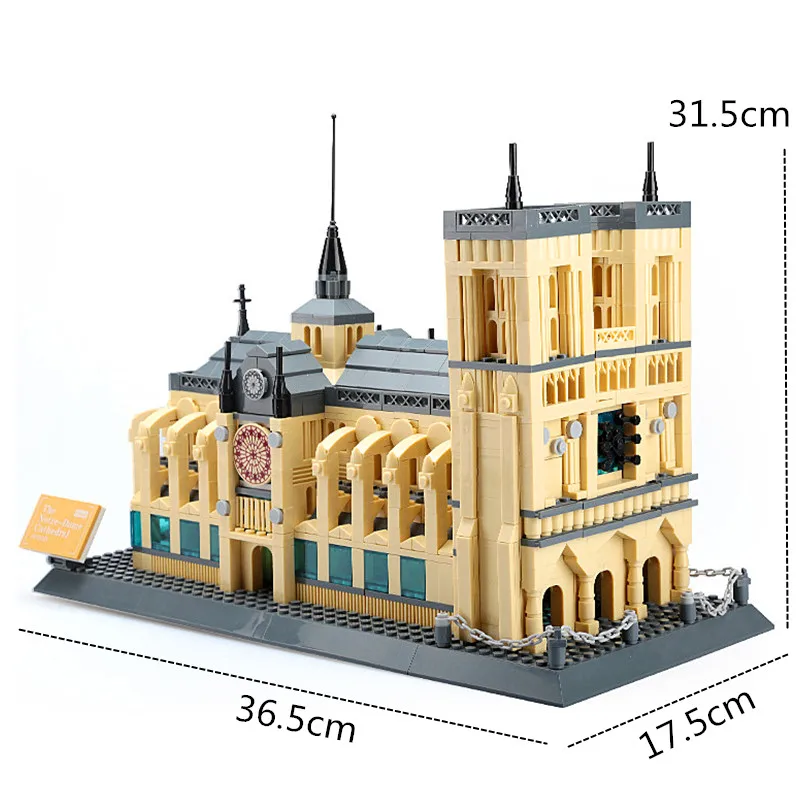 

wange 1380 Pcs Architecture Series Notre-Dame De Building Blocks Sets Bricks Classic City Skyline Model Kids Toys