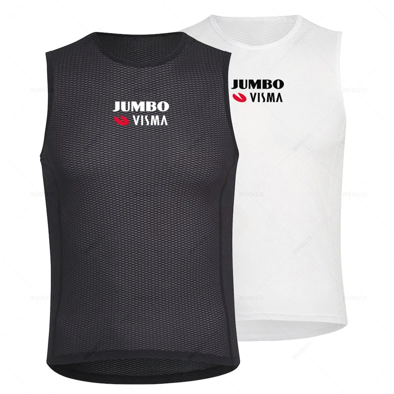 Jumbo Visma Summer Cycling Keep Dry Warm Mesh Vest Bicycle Undershirt White Cycling Sleeveless Vests Clothing Jersey Bike Sports