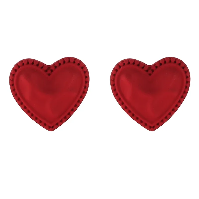 Красные модные элегантные высококачественные серьги-клипсы в форме сердца