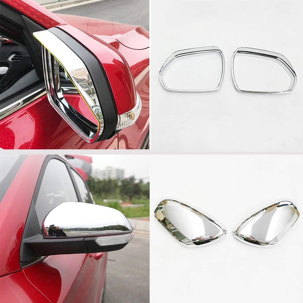 

ABS Chrome accessories For MG ZS 2017 2018 Car Side Door rearview mirror block rain eyebrow Cover Trim Car Styling